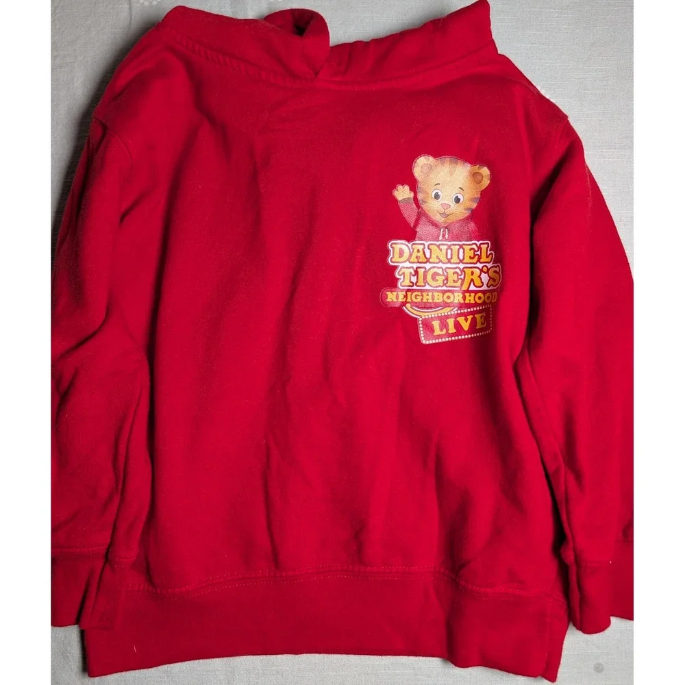 Daniel Tiger's Neighborhood Hoodie Kids Size 5/6 Red Pullover Sweatshirt
